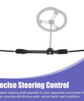 Steering Gear Assembly Compatible With Coleman KT196 CK196 196cc Go Kart and Kandi 110cc Quad shown with steering shaft and knuckle ball joints.
