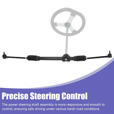 Steering Gear Assembly Compatible With Coleman KT196 CK196 196cc Go Kart and Kandi 110cc Quad shown with steering shaft and knuckle ball joints.