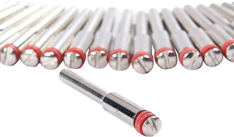 25 Pack Rotary Tool Mandrels Workhorse 1 8th Inch Shank Dremel 402 Compatible Replacement Holders in close view