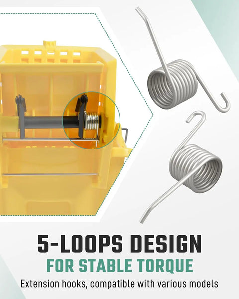 Replacement 5 Loop Mop Bucket Wringer Spring Fit For FG612788 Series Mop Buckets commercial design in yellow and metal