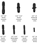 VIKKSAER 128-piece vacuum hose connector kit, black nylon barbed fittings for automotive vacuum lines