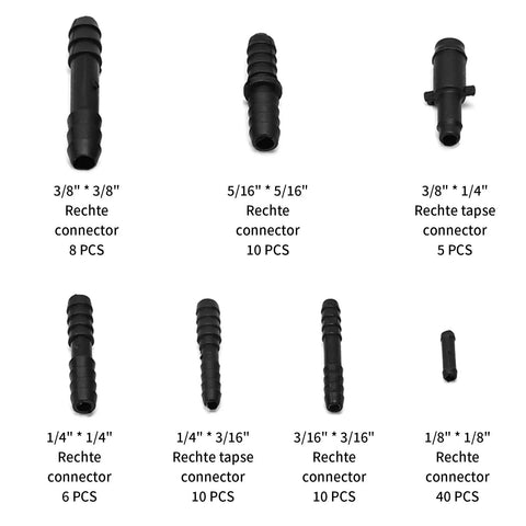 VIKKSAER 128-piece vacuum hose connector kit, black nylon barbed fittings for automotive vacuum lines