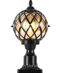Dope Outdoor Post Light Fixture With Clear Glass Shade Black Finish IP65 Waterproof Exterior Pillar Lantern E26 Bulb Base