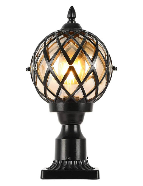 Dope Outdoor Post Light Fixture With Clear Glass Shade Black Finish IP65 Waterproof Exterior Pillar Lantern E26 Bulb Base