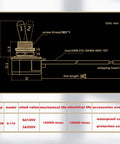 Diagram of Heavy Duty SPST Rocker Toggle Switch 2 Pin On Off Latching With Leads 6A At 125VAC And 3A At 250VAC, dimensions shown