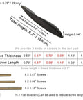 Arcuate Pulls S Shaped Cabinet Handles 5 Inch Center Matte Black Solid Zinc Alloy with screws and dimensions chart.