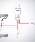 Diagram of LED Light Bar Wiring Harness Kit With 2 Leads 12V On Off Switch Power Relay And Blade Fuse for installation