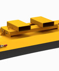 60 Inch Forklift Broom Attachment Heavy Duty Industrial Sweeper With 6 Row Polypropylene Bristles on a yellow mount