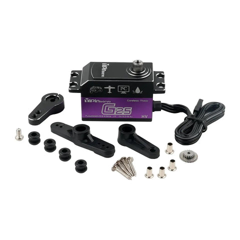 Beefy 25KG High Torque Steering Servo With Coreless Motor And Steel Gears 7.4V HV IP67 Waterproof with accessories