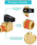 Heavy Duty Brass 4 Pack Air Compressor Drain Valve Set for 1/4 Inch NPT Ports with user-friendly handle and precise threads