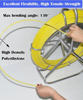 6mm 130m Fiberglass Fish Tape With Steel Reel Stand And Brake, 425ft Wire Pulling Rod for Electrical Ducts in use.