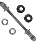 Beefy Heavy Duty Solid Rear Axle Kit For Mountain Bikes With Hub Ball Bearings, universal fit, sleek grey finish.