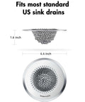 Reversible Chain Mesh Sink Strainer For Effortless Clean Up And Debris Catcher Large Capacity No Clog 304 Stainless Steel dimensions