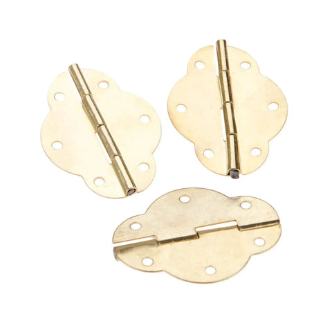 Antique Bronze Hinge Set For Small Cabinets And Boxes Gold Tone Wooden Box Hinge 46 By 35mm 4 Pack shown in gold tone finish