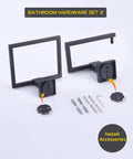 Matte Black Stainless Steel Bath Accessory Set 2 Piece Toilet Paper Holder And Towel Ring SUS304 Rustproof Contemporary Modern Finish
