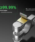 Heavy Duty Copper Battery Terminal Connectors Kit With 2 Gauge 3 8 Inch Positive Negative Lugs showing 99.99% pure copper construction.