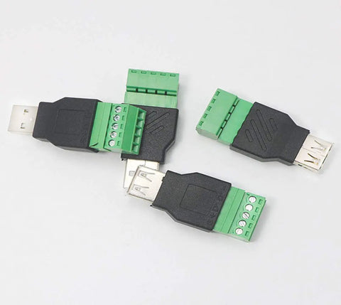 USB 2.0 Type A Breakout Board To 5 Pin Screw Terminal Connector Shield Adapter Kit With D Plus D Minus Terminals Pack Of 4