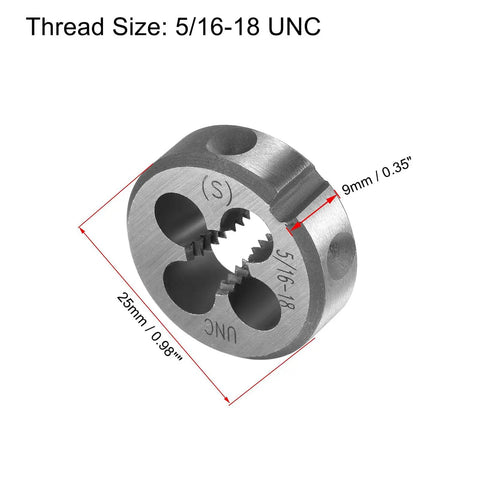 Round Die Stock Handle Wrench Set With 5/16-18 UNC Die And 25mm Die Holder For 16mm To 25mm OD Dies M7 To M8 Thread Die close-up