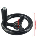 Ergonomic Hand Wheel With 200mm 3 Spoke Design And Rotating Grip For Table Saw And Lathe Tailstock Adjustment Black Finish 12x125mm
