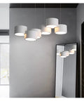 Modern Pendant Light for Kitchen Living Room Suspension 220V Home LED Pendant Lamp for Dining Room Office - 6 white cylindrical lamps.