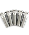 5 Piece Wheel Stud Repair Set, Tough As Nails Steel Lug Bolts, M12x1.5 Threads With 1.8 Inch Length in silver color.