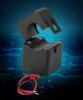 Zero Drama Mini Split Core Current Transformer Sensor For 100A Energy Meters with black plastic housing and wires, compact design.