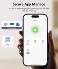 No Sweat Keyless Entry Smart Deadbolt With Fingerprint Scanning App Control showing secure app management interface.