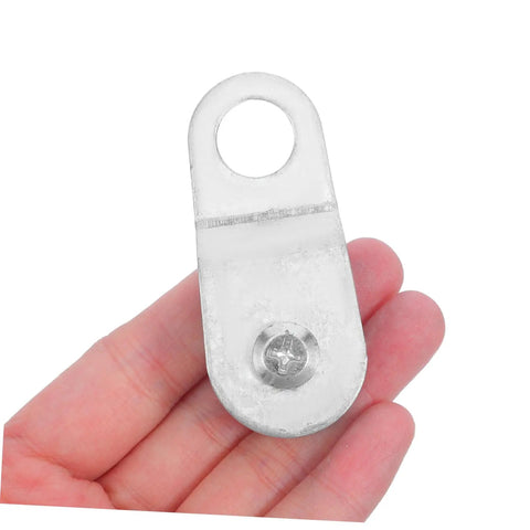 12 Pack 6mm Wire Rope Bearing Pulley Blocks With Swivel Rollers For Outdoor Cable Guide Pulleys For Lifting And Load Movement In Workshop Garage And Adventure Gear, silver metal block close-up