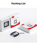 Circular Polarizer CPL Filter For Dash Cams A119M Pro A119MINI2 A129 Pro Duo A129 Plus Duo A119 V3 Reduces Reflections And Glare From Glass And Metal While Protecting Your Lens From Fingerprints Scratches And Dust shown with packaging and dimensions