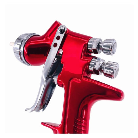 Top Tier Handheld Paint Sprayer With Heavy Duty Brass Tip For Car Detailing And Home Projects Delivers Frickin Smooth Coverage Lightweight grip in red.
