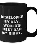 The Legendary Developers Brewing Station Dope Black Coffee Mug With Killer Coding Typography legit top pick for programmers showing humorous text.