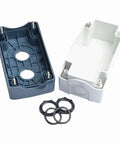 Rugged 22mm Waterproof Button Junction Box IP65 Enclosure open view with two-hole mounting, ABS material for control panels in industrial settings