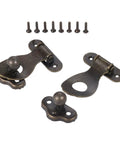 Old-School Antique Metal Hasp Lock Set Of 2 For Jewelry Boxes And Wooden Boxes, Vintage 35x46mm Padlock Latch Clasps, Retro Iron