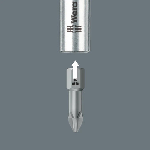 Pozidriv Mini-Check PZ Sheet Metal Bit Set With Universal Bit Holder, Nine Bits In Compact Case, bit holder and bit alignment