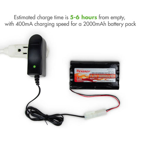 9.6V NiMH NiCd RC Battery Charger With 400mA AC Plug And Standard Tamiya Connector For 8S Packs Easy Plug And Play