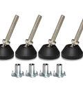 Heavy Duty Adjustable Furniture Levelers Four Pack Swivel Pads With Threaded Stems for crooked tables and chairs