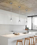 Teardrop Crystal Chrome Globe Pendant Light Fixture One Light LED Mini Pendant For Kitchen Island