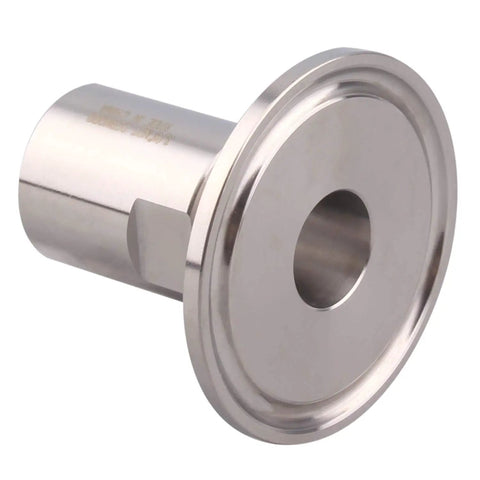One And A Half Inch Tri Clamp To Three Eighths Inch FNPT Ferrule Sanitary Pipe Fitting Stainless Steel 304 front view
