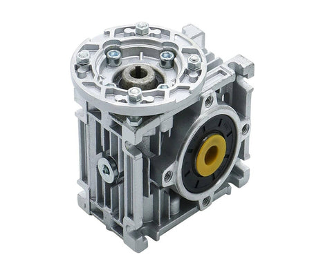 Round Flange Worm Gearbox Reducer For Industrial Use With 30 To 80 To 1 Ratios Input Options 14mm 19mm 24mm And 25mm Output Shaft Fits 90B5