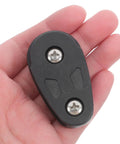 Person holding Durable Nylon Ball Bearing Pulley Wheel For Kayaks And Canoes With Black Horizontal Design, front view