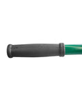 Close-up of handle on Lawn Leveling Rake With Heavy Duty Handle 42 Inch By 10 Inch Stainless Steel Yard Tool for easy grip.