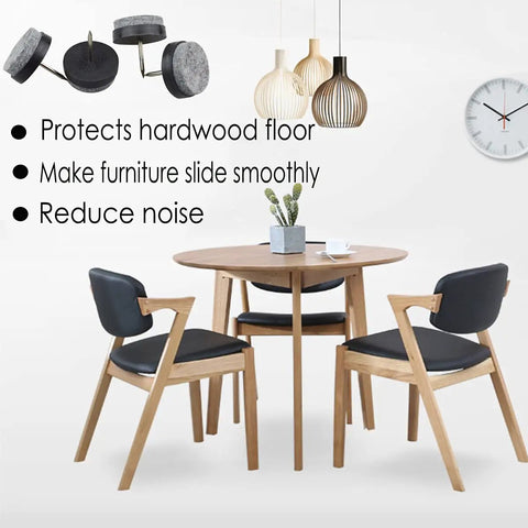 40 Piece Round Heavy Duty Nail On Anti Sliding Felt Pads For Furniture Chairs Tables Leg Floor Protectors, chairs and table