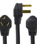 Heavy Duty NEMA 10-30 Dryer Extension Cord, 25 Feet, 30 Amp 125/250 Volts, plug detail with straight blade design