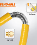 Bendable 100 Ft Flexible Three Quarters Inch CSST Gas Line Kit With Corrugated Stainless Steel Tubing For Natural Gas And Propane Grills