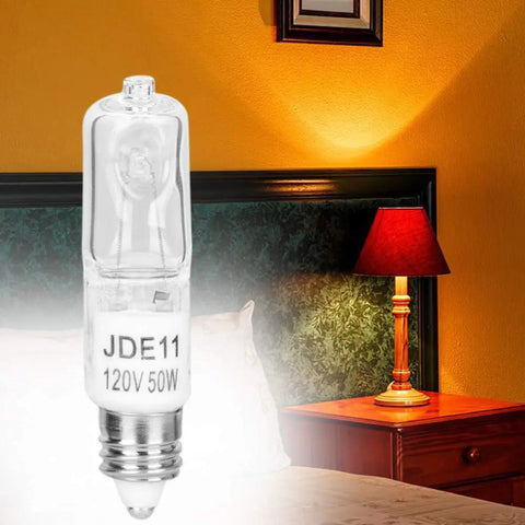 4 Pack E11 120V 50W Halogen Bulbs Mini Candelabra For Home Lighting Fixtures Ceiling Fans Table Lamps Cabinet Lighting Under Counter Lighting Dimmable Long Lasting Up To 2000 Hours