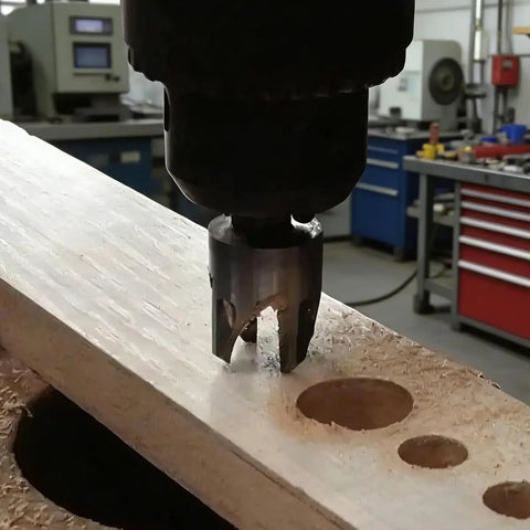 Kickass Eight Piece Wood Plug Cutter Drill Bit Set Offering Straight And Tapered Options For Heavy Duty DIY Projects And Home Renovations Real Deal Steel Bits That Slice Clean Every Single Time, drilling a clean counterbore hole in wood.