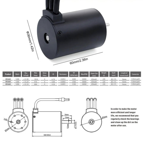 Badass M3660 4200KV Brushless Motor High Torque Upgrade For 10 Scale Rc Cars Featuring Solid Aluminum Housing And Reliable Copper Windings For Weekend Bashes With Zero Lag