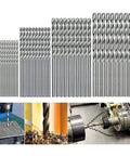 40 Piece Mini Drill Bit Set 0.5mm To 2.0mm Straight HSS Twist Bits Fully Ground High Speed Steel Ideal For Wood Plastic Circuit Boards Electronics And Small DIY Repairs displayed with drilling examples