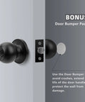 Privacy Door Knobs Matte Black 12 Pack With Keyless Interior Passage Locks Round Style Entry Hardware for Bedroom Wall Bumper Detail