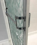 Badass 2 Pack Chrome Towel Bar Brackets For Shower And Tub Enclosure With Hardcore Zinc Alloy Design, mounted on glass.
